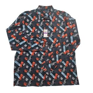NWT Perry Ellis 2XLT Stretch Long Sleeve Shirt Geometric Casual‎ Button Up Tall